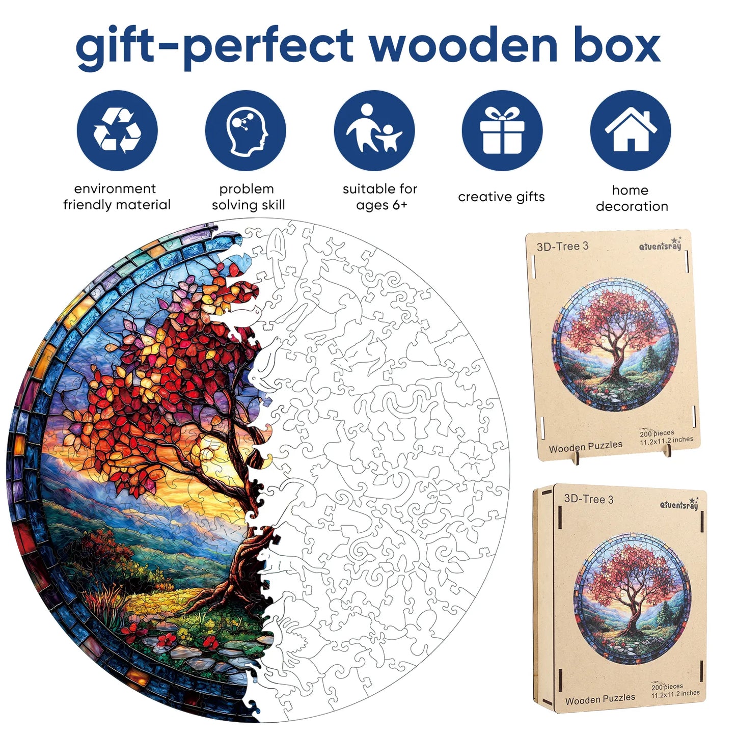 Tree of Life Redwood, Wooden Jigsaw Puzzles