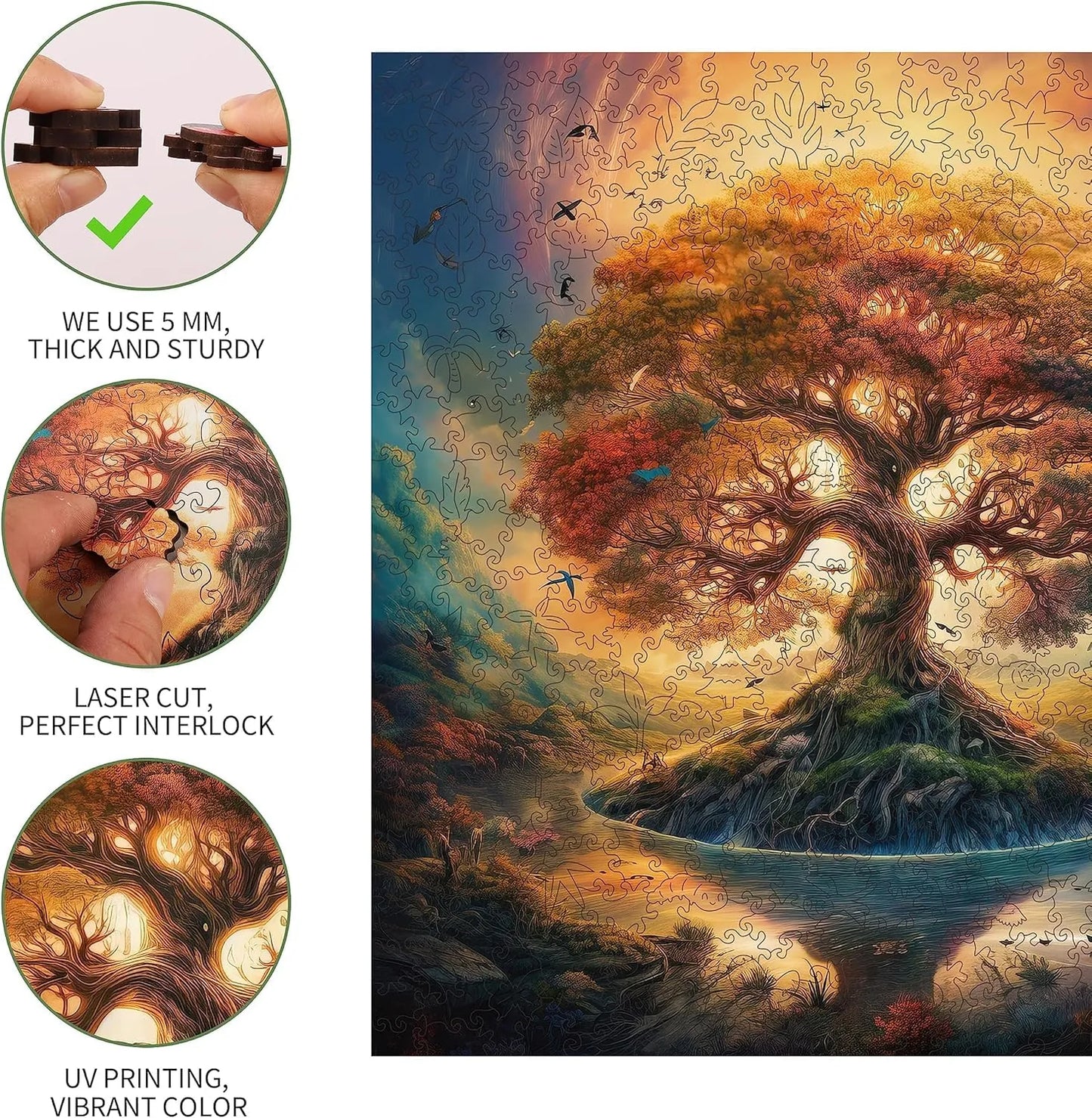 Tree of Life Shadow, Wooden Jigsaw Puzzles