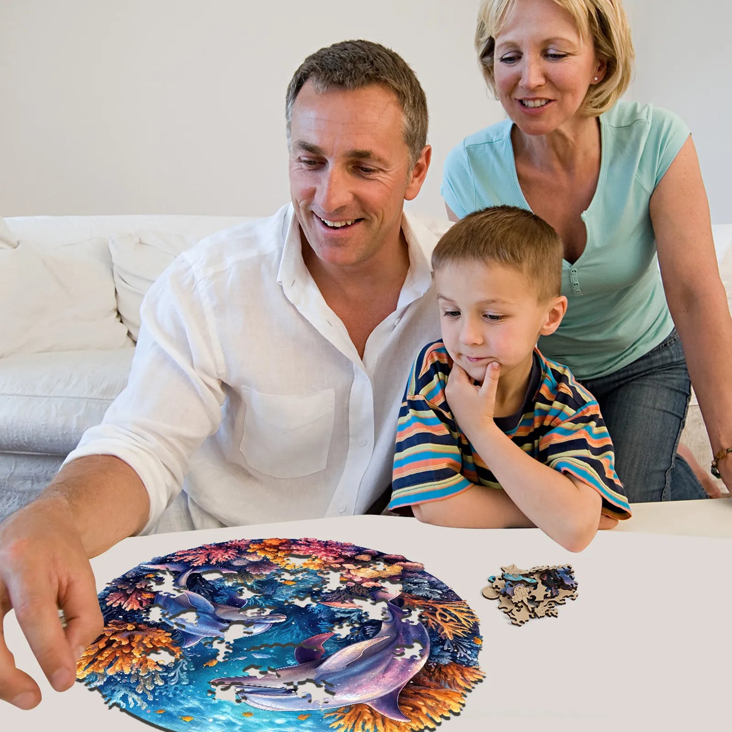 Two Dolphins, Wooden Jigsaw Puzzles