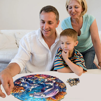 Two Dolphins, Wooden Jigsaw Puzzles