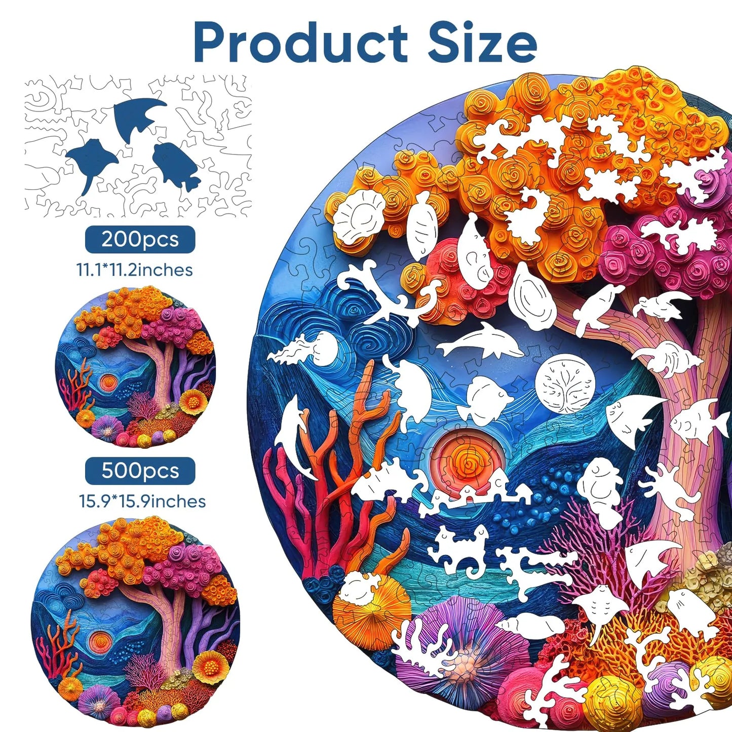 Undersea Coral, Wooden Jigsaw Puzzles