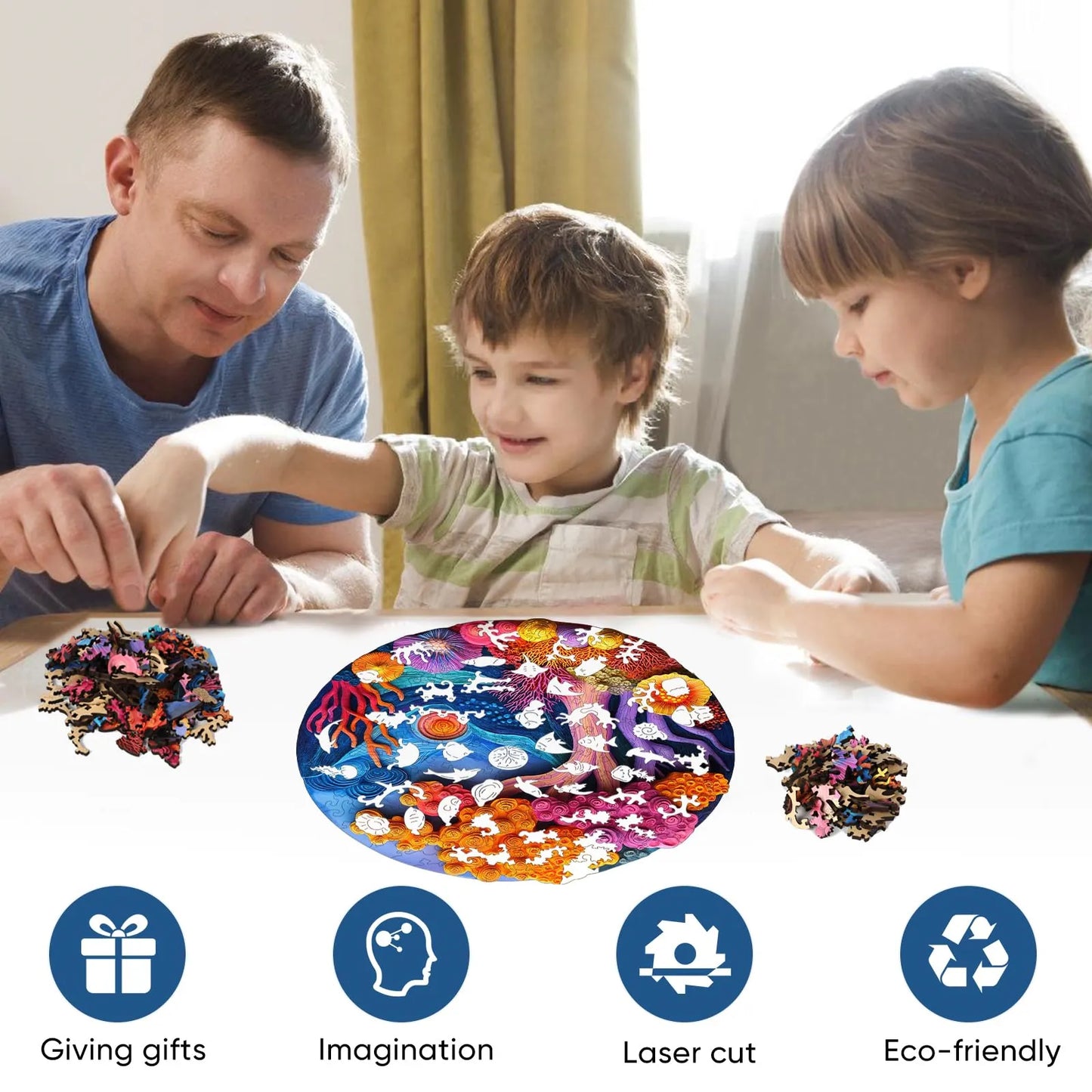Undersea Coral, Wooden Jigsaw Puzzles