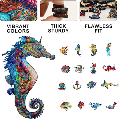 Unicorn Seahorse, Wooden Jigsaw Puzzles
