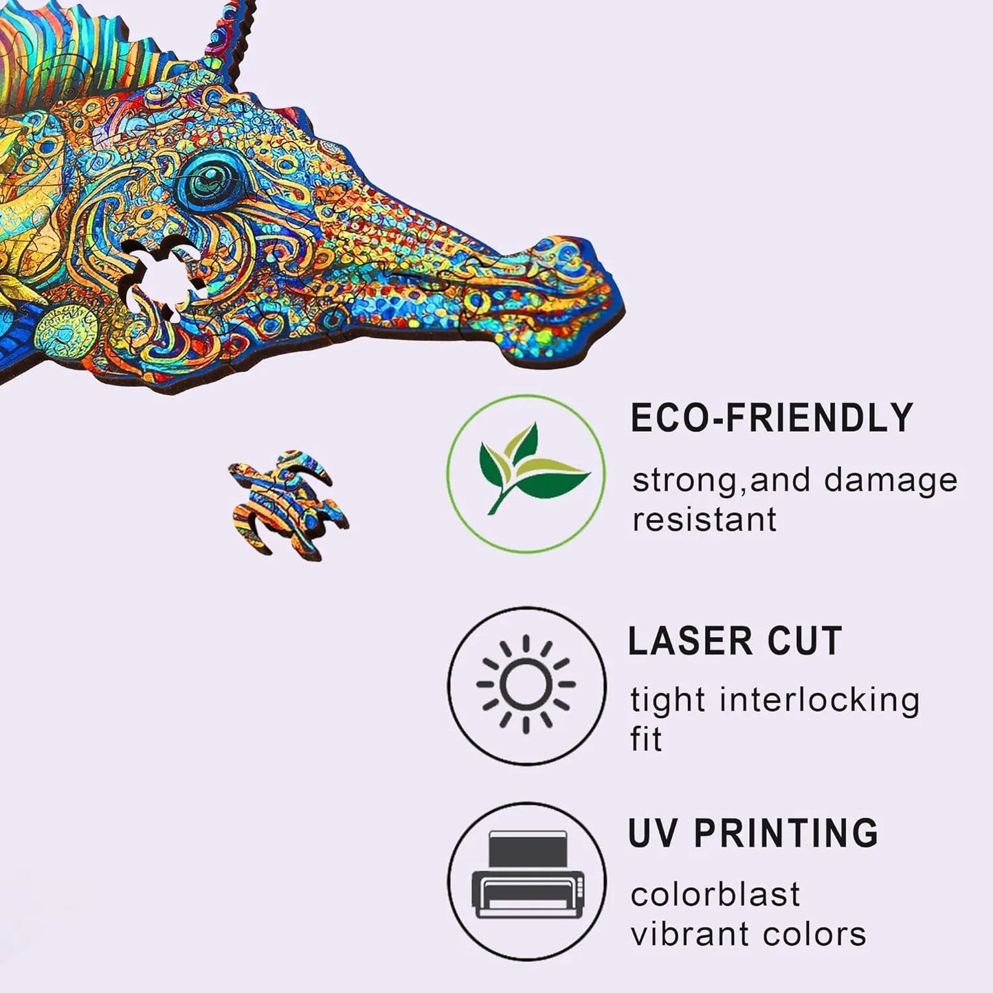 Unicorn Seahorse, Wooden Jigsaw Puzzles