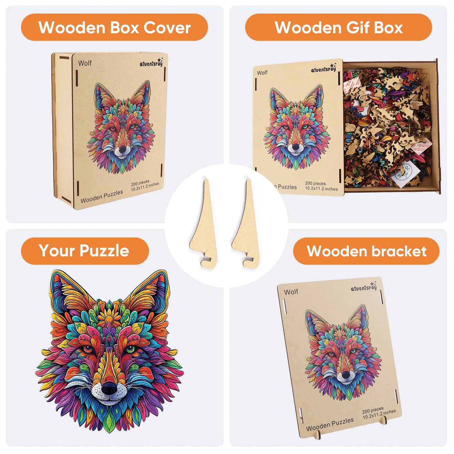 Wolf, Wooden Jigsaw Puzzles