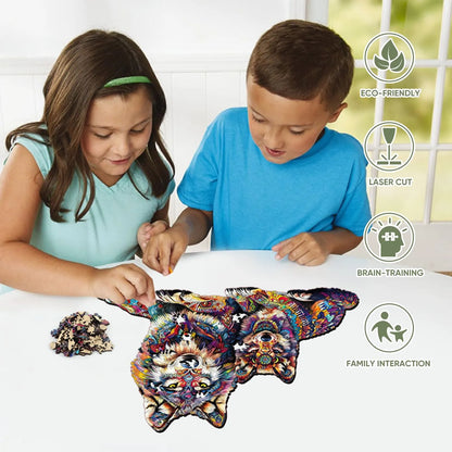 Wolf Family A, Wooden Jigsaw Puzzles