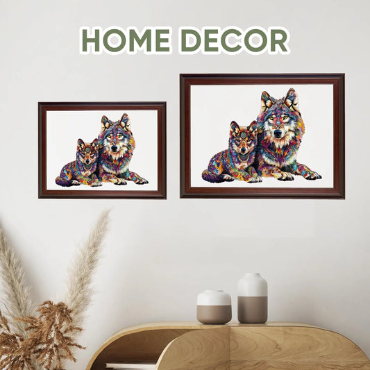 Wolf Family A, Wooden Jigsaw Puzzles