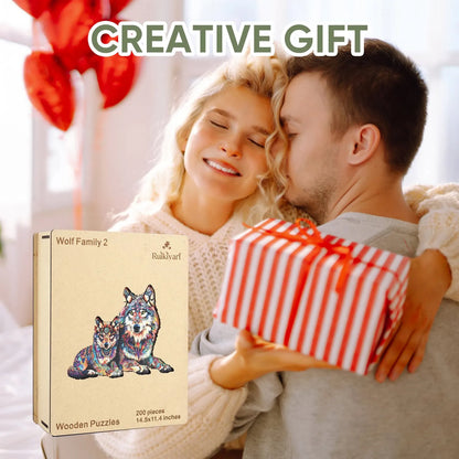 Wolf Family A, Wooden Jigsaw Puzzles