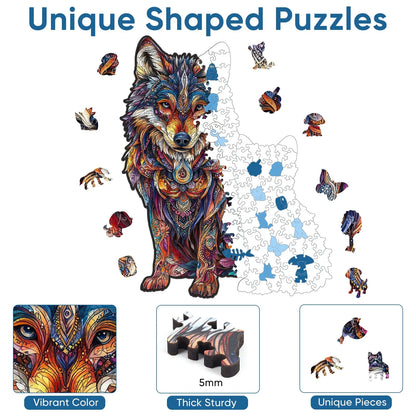 Wolf Family B, Wooden Jigsaw Puzzles