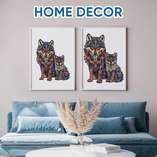 Wolf Family B, Wooden Jigsaw Puzzles