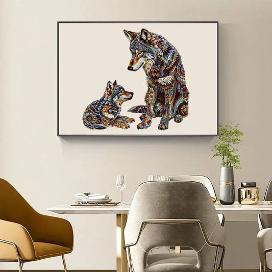 Wolf Family C, Wooden Jigsaw Puzzles