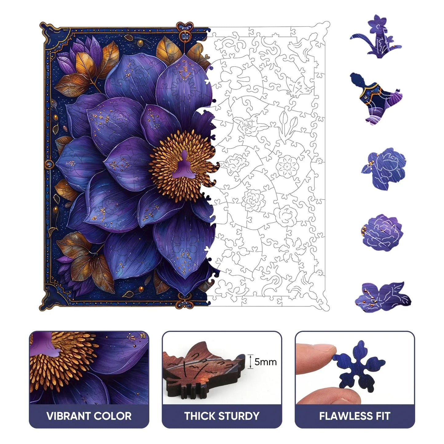 Lotus Yoga, Wooden Jigsaw Puzzles